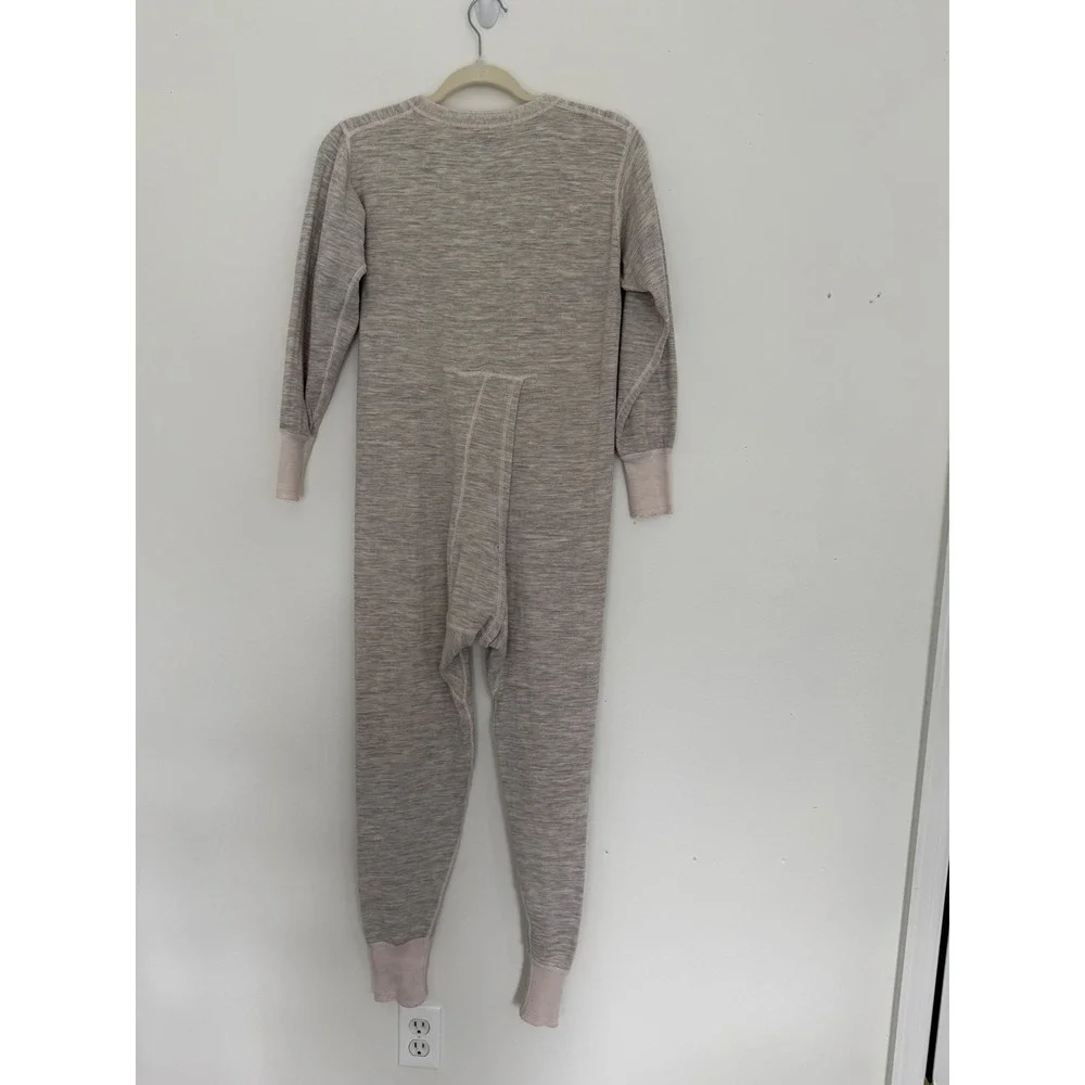 Vtg Duofold Men Long Johns Union Suit Size 38 Gray Wool Blend Thermal Base Layer